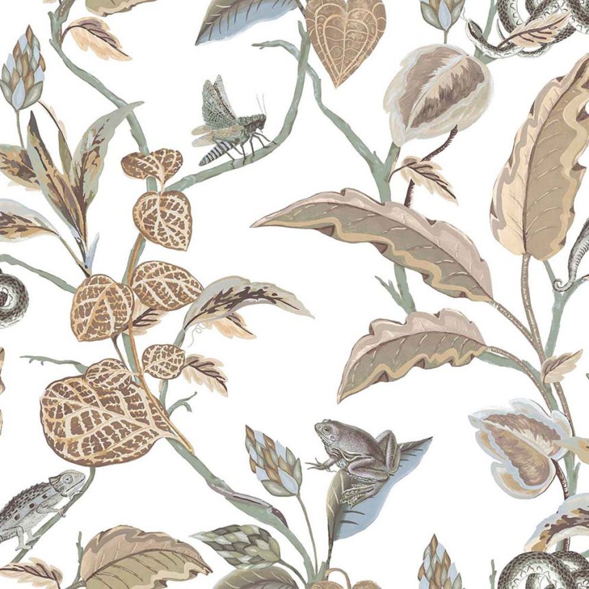Vlies tapéta, barna-kék, levelek, 15506, Botany House, Cristiana Masi by Parato