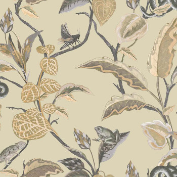 Vlies tapéta, zöld-bézs, levelek, 15509, Botany House, Cristiana Masi by Parato