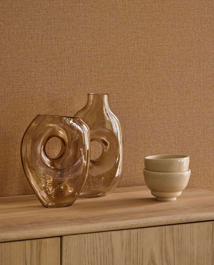 Vlies tapéta, okker, szövetutánzat, 340631, Linen Look, Eijffinger