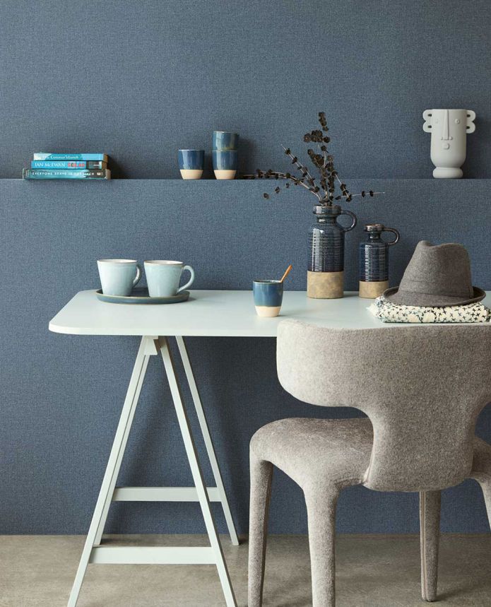 Vlies tapéta, kék, szövetutánzat, 340642, Linen Look, Eijffinger