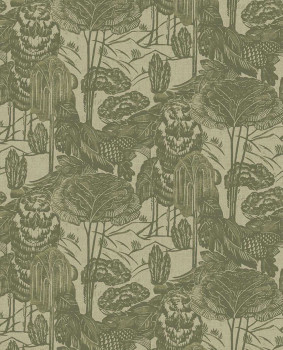 Vlies tapéta, zöld, levelek, fák, 340542, Groovy, Eijffinger