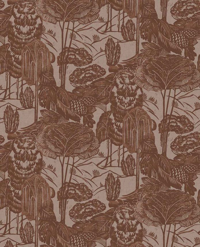 Vlies tapéta, barna-piros, levelek, fák, 340544, Groovy, Eijffinger