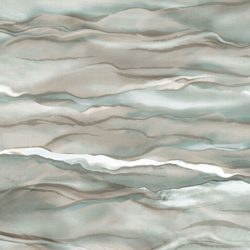 Vlies tapéta, szürke-zöld, hullámok, márvány, SA524044, Santa Fe, Design ID