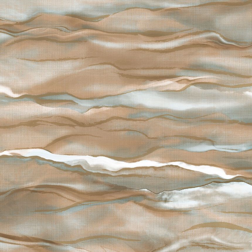 Vlies tapéta, barna-arany, hullámok, márvány, SA524046, Santa Fe, Design ID
