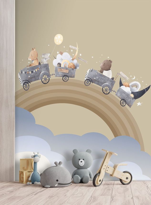 Gyermek vlies poszter tapéta, állatok, szivárvány, CW6002-1, Cute Walls, Decoprint