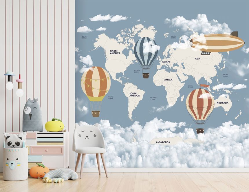 Gyermek vlies poszter tapéta, Világtérkép, CW6037-1, Cute Walls, Decoprint