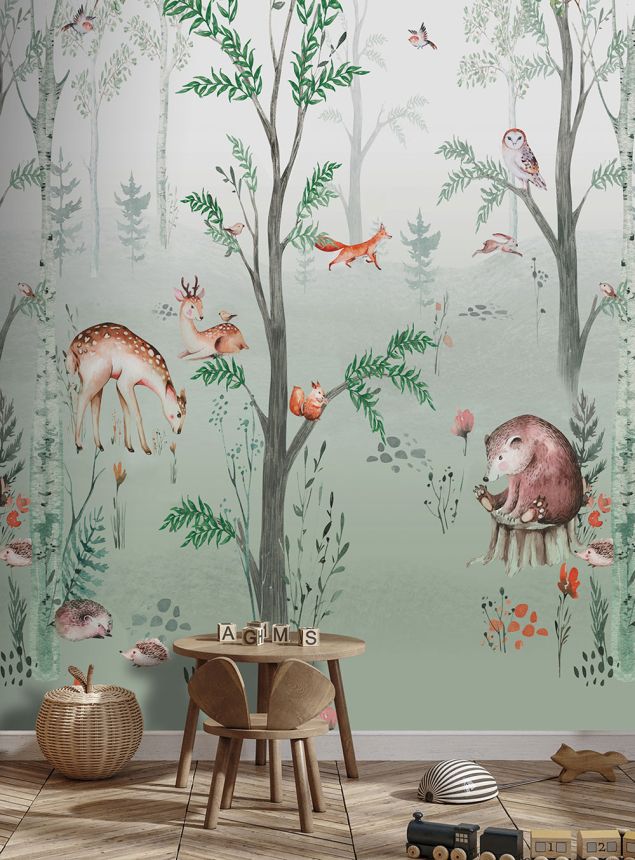 Gyermek vlies poszter tapéta, erdei állatok, CW6041-1, Cute Walls, Decoprint