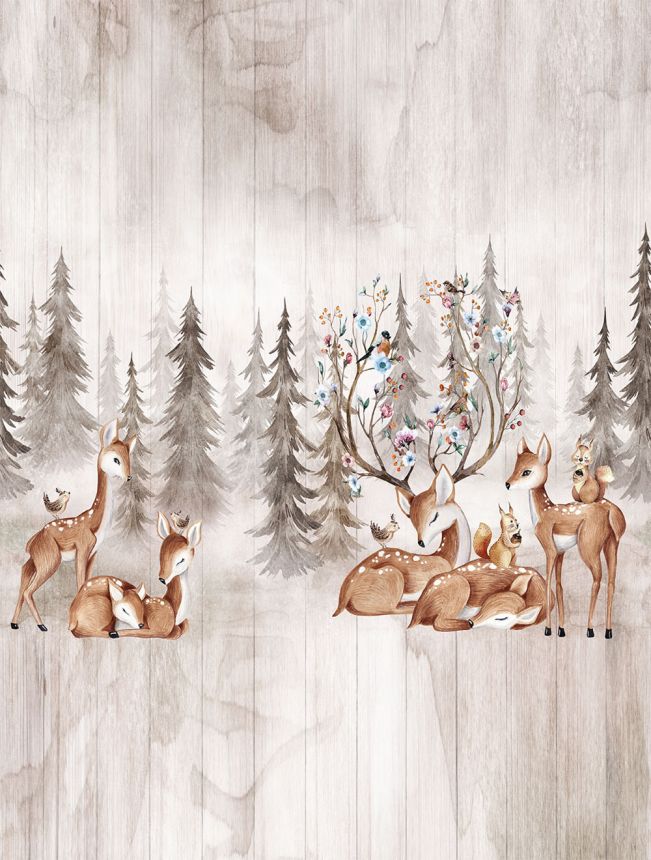 Gyermek vlies poszter tapéta, erdei állatok, CW6046-1, Cute Walls, Decoprint