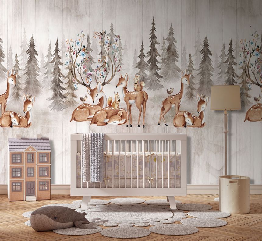 Gyermek vlies poszter tapéta, erdei állatok, CW6046-1, Cute Walls, Decoprint