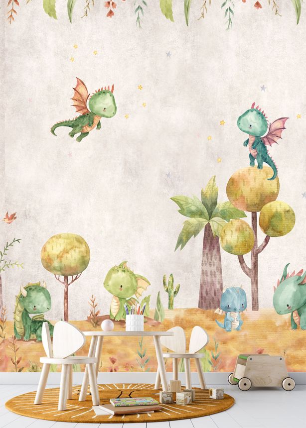 Gyermek vlies poszter tapéta, sárkányok, CW6053-1, Cute Walls, Decoprint