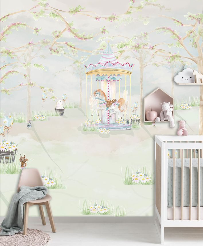 Gyermek vlies poszter tapéta, körhinta, CW6111-1, Cute Walls, Decoprint