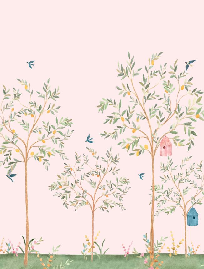 Gyermek vlies poszter tapéta, rózsaszín, fa, CW6121-1, Cute Walls, Decoprint
