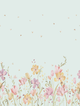 Vlies poszter tapéta, kék, virágok, CW6129-2, Cute Walls, Decoprint