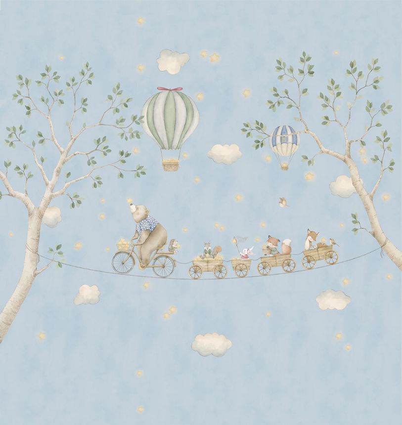Gyermek vlies poszter tapéta, kék, állatok, CW6138-1, Cute Walls, Decoprint