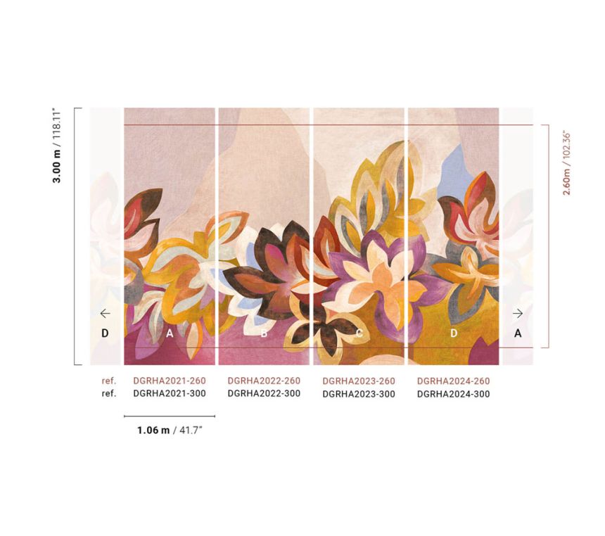 Vlies poszter tapéta, virágok, DGRHA2021-260, Rhapsody, Masureel