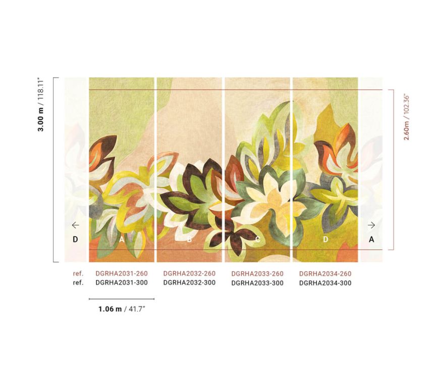 Vlies poszter tapéta, virágok, DGRHA2034-260, Rhapsody, Masureel