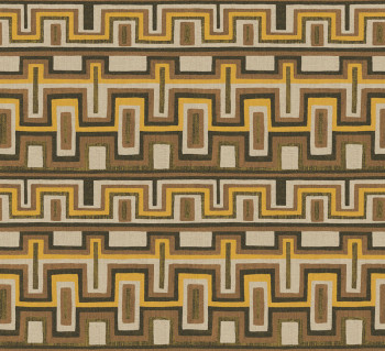 Geometrikus vlies tapéta, barna, etno, AMA002, Amani, Masureel