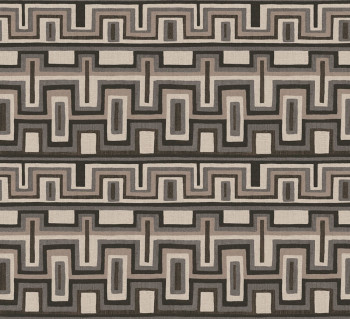 Geometrikus vlies tapéta, fekete-szürke, etno, AMA003, Amani, Masureel
