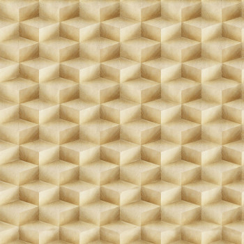 3D geometrikus vlies tapéta,  arany-bézs, 20016, New Tekko, Emiliana Parati
