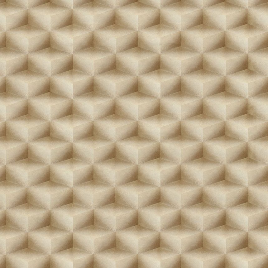 3D geometrikus vlies tapéta,  barna-bézs, 20017, New Tekko, Emiliana Parati