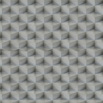 3D geometrikus vlies tapéta, ezüst, 20018, New Tekko, Emiliana Parati