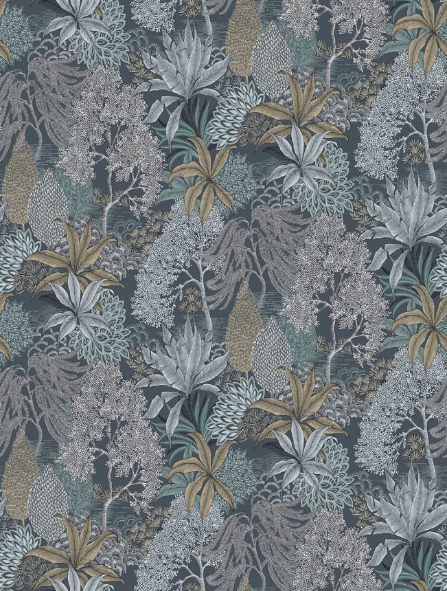 Vlies poszter tapéta, kék, levelek, FW4003-4, Feature Walls, Decoprint