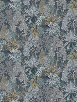 Vlies poszter tapéta, kék, levelek, FW4003-4, Feature Walls, Decoprint