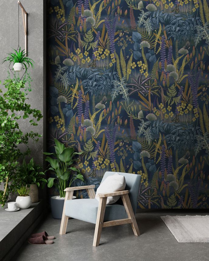 Vlies poszter tapéta, kék, levelek, FW4005-4, Feature Walls, Decoprint