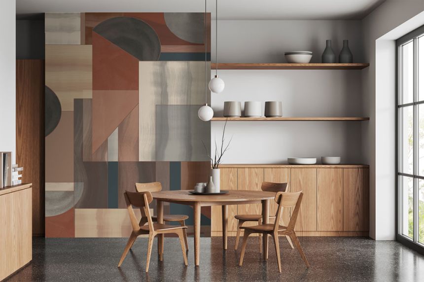 Geometrikus vlies poszter tapéta, barna, FW4009-2, Feature Walls, Decoprint