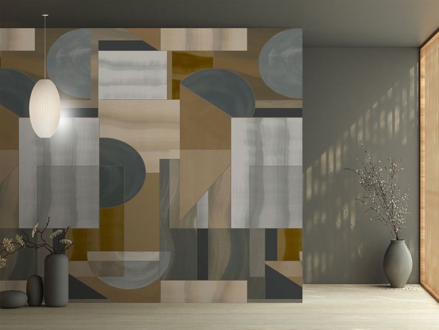 Geometrikus vlies poszter tapéta, barna, FW4009-4, Feature Walls, Decoprint