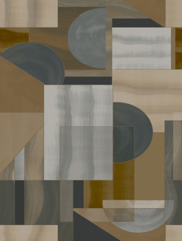 Geometrikus vlies poszter tapéta, barna, FW4009-4, Feature Walls, Decoprint