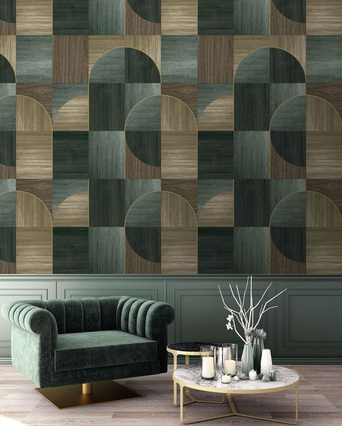 Grafikus vlies poszter tapéta, zöld, FW4012-2, Feature Walls, Decoprint