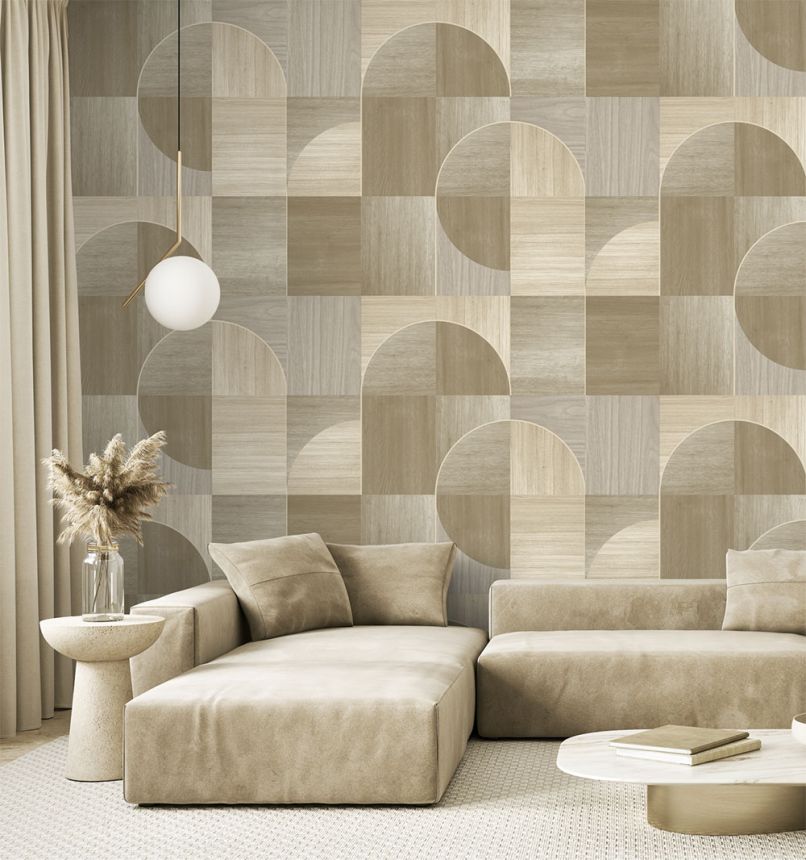 Grafikus vlies poszter tapéta, szürke-bézs, FW4012-6, Feature Walls, Decoprint