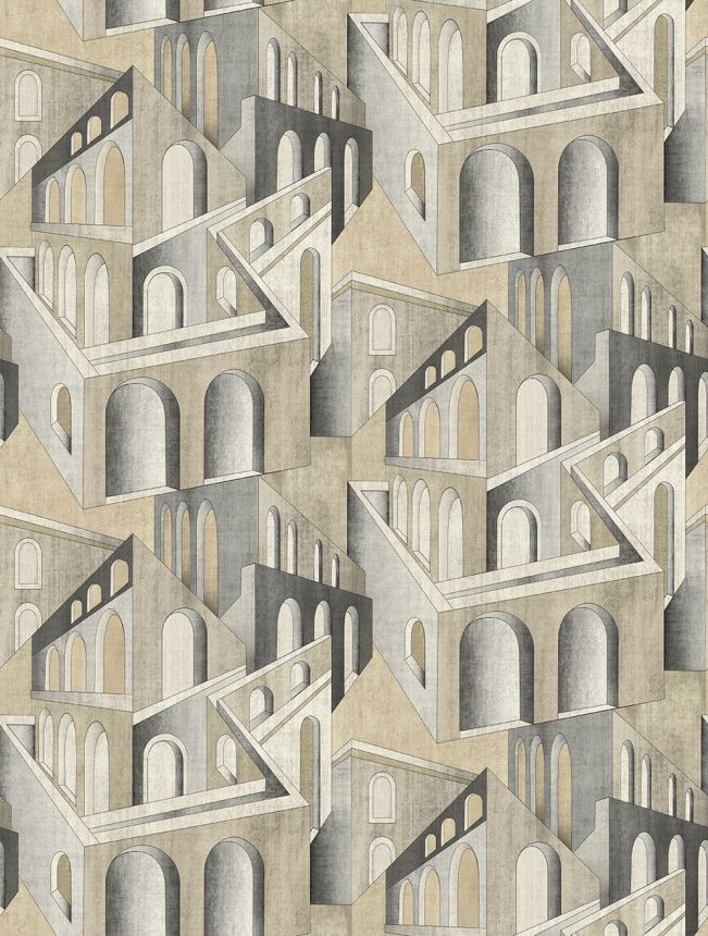 Grafikus vlies poszter tapéta, szürke-bézs, FW4013-2, Feature Walls, Decoprint