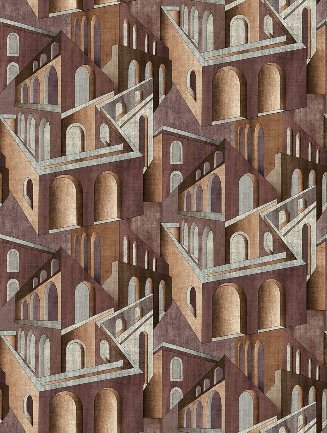 Grafikus vlies poszter tapéta, bordó, FW4013-9, Feature Walls, Decoprint