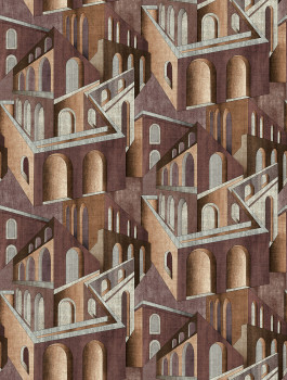 Grafikus vlies poszter tapéta, bordó, FW4013-9, Feature Walls, Decoprint