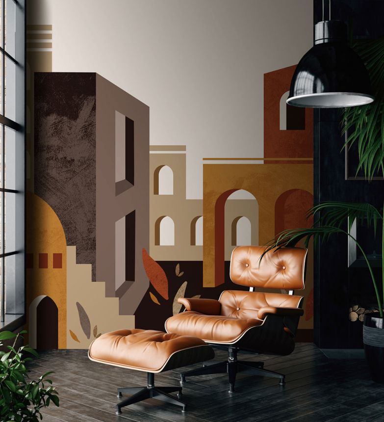 Grafikus vlies poszter tapéta, barna, FW4014-2, Feature Walls, Decoprint