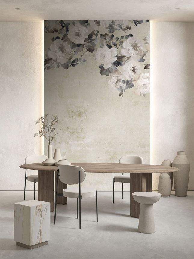 Vlies poszter tapéta, bézs, virágok, FW4023-1, Feature Walls, Decoprint
