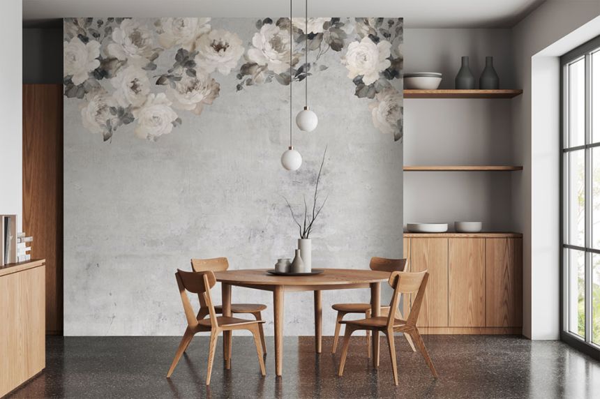 Vlies poszter tapéta, szürke, virágok, FW4023-3, Feature Walls, Decoprint