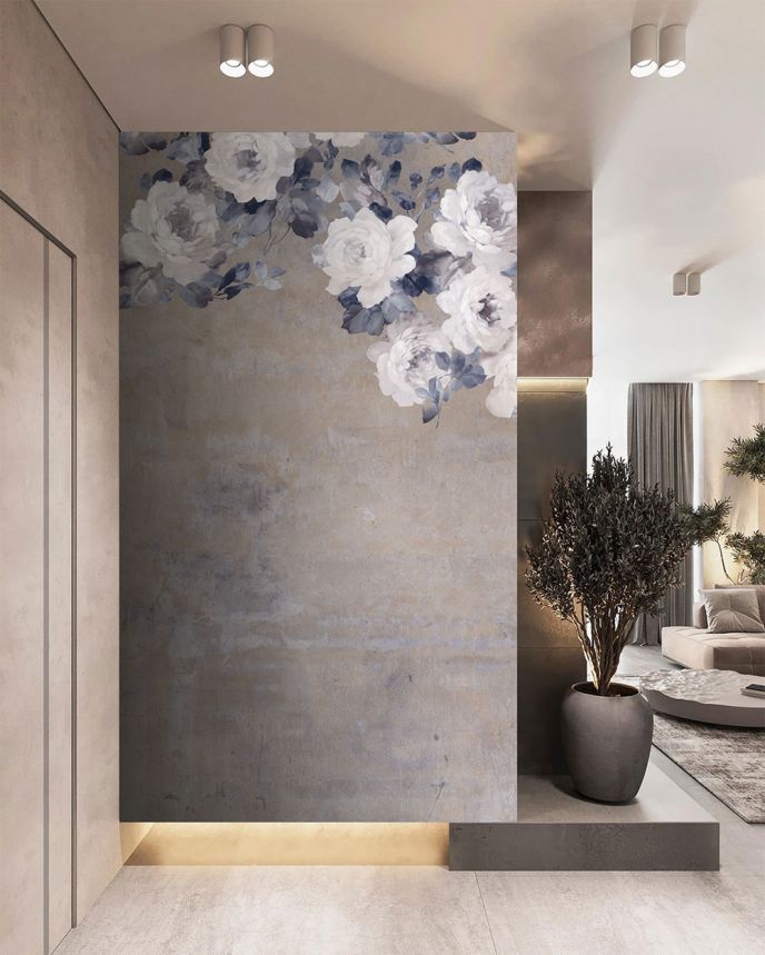 Vlies poszter tapéta, barna-szürke, virágok, FW4023-4, Feature Walls, Decoprint