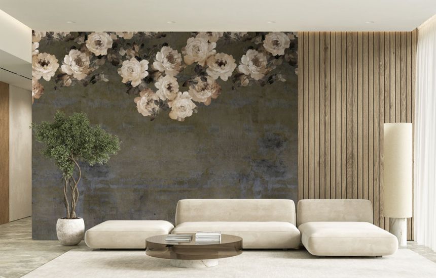 Vlies poszter tapéta, barna, virágok, FW4023-5, Feature Walls, Decoprint