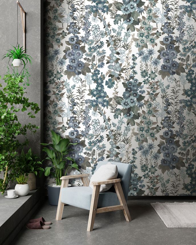 Vlies poszter tapéta, kék, virágok, FW4025-4, Feature Walls, Decoprint