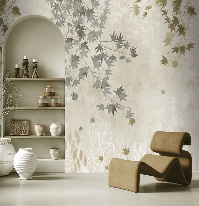Vlies poszter tapéta, szürke, ágak, levelek, FW4026-3, Feature Walls, Decoprint