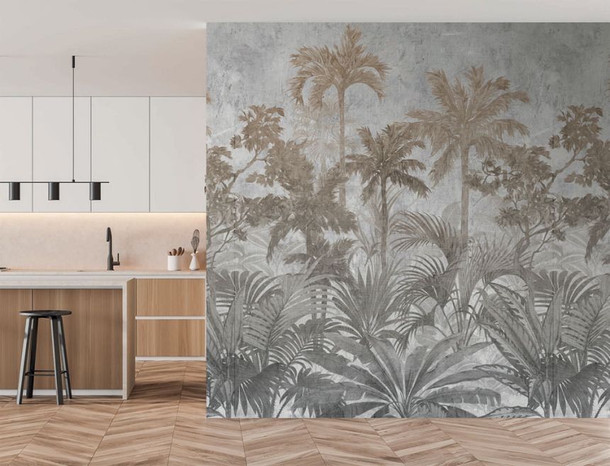 Vlies poszter tapéta, szürke, pálmafák, FW4027-1, Feature Walls, Decoprint