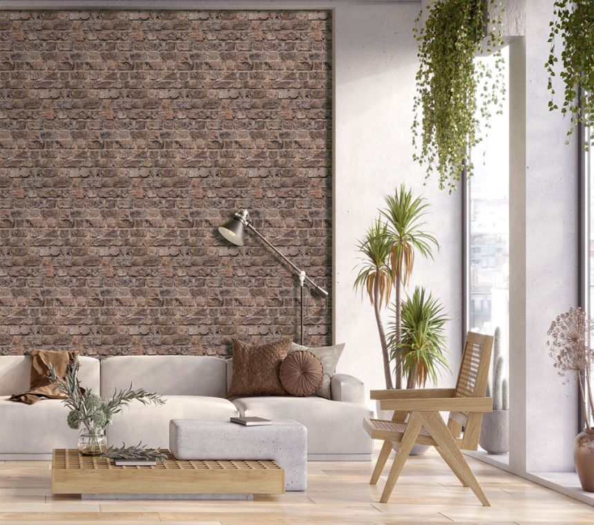 Vlies poszter tapéta, barna-piros, tégla, FW4055-1, Feature Walls, Decoprint
