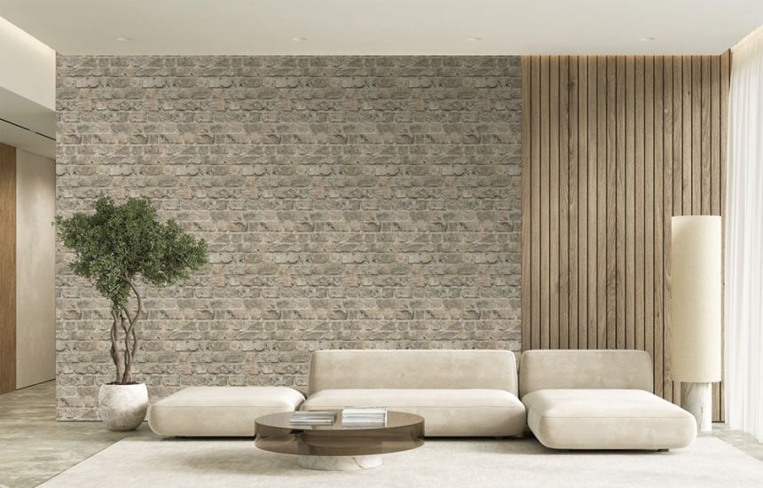 Vlies poszter tapéta, szürke-bézs, tégla, FW4055-3, Feature Walls, Decoprint