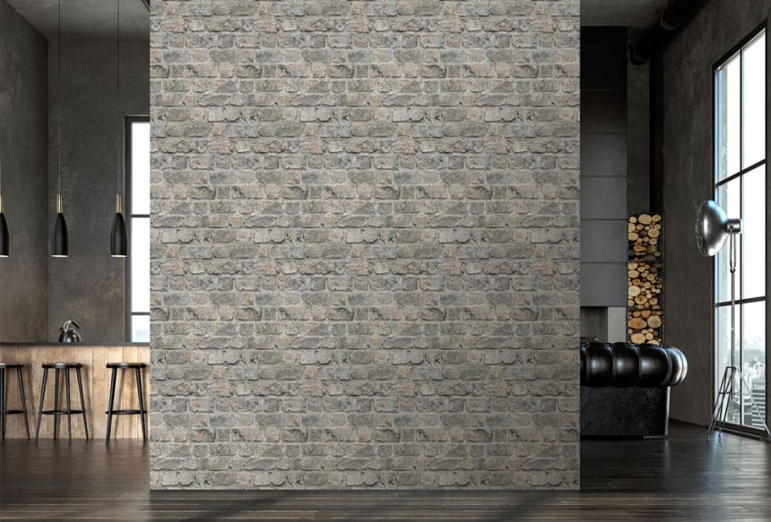 Vlies poszter tapéta, szürke, tégla, FW4055-4, Feature Walls, Decoprint