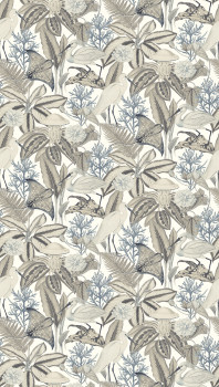 Vlies poszter tapéta, szürke-bézs, madarak, levelek, FW4061-4, Feature Walls, Decoprint