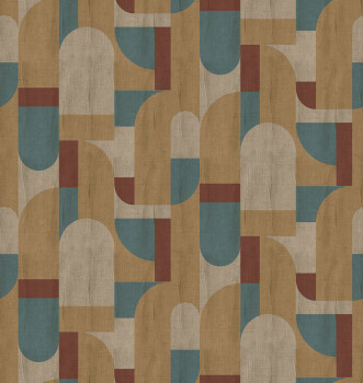 Geometrikus vlies poszter tapéta, barna-zöld, FW4064-2, Feature Walls, Decoprint