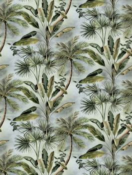 Vlies poszter tapéta, szürke-zöld, pálmafák, FW4030-1, Feature Walls, Decoprint
